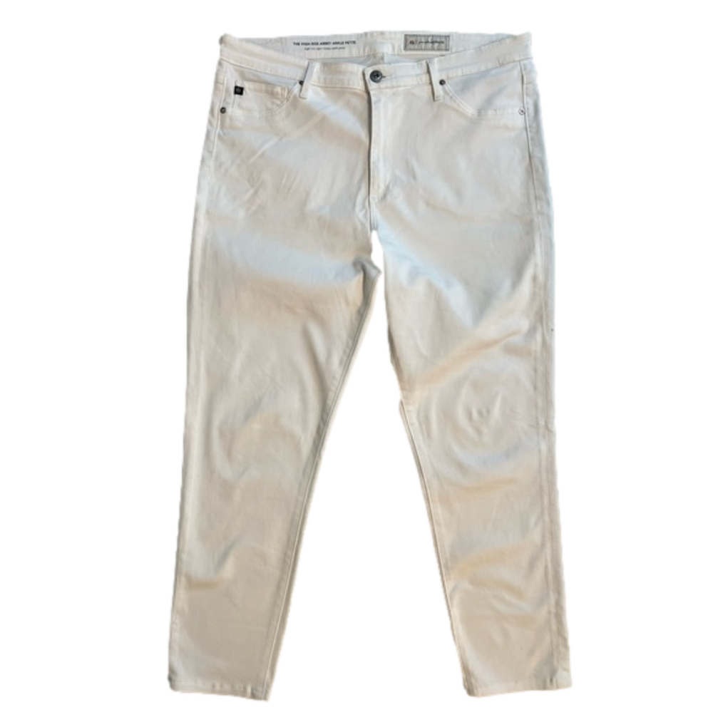 AG Adriano Goldschmied The High Rise Abbey Ankle Petite white jeans, 32P